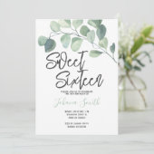 Eucalyptus Sweet Sixteen Birthday Uitnodiging (Staand voorkant)