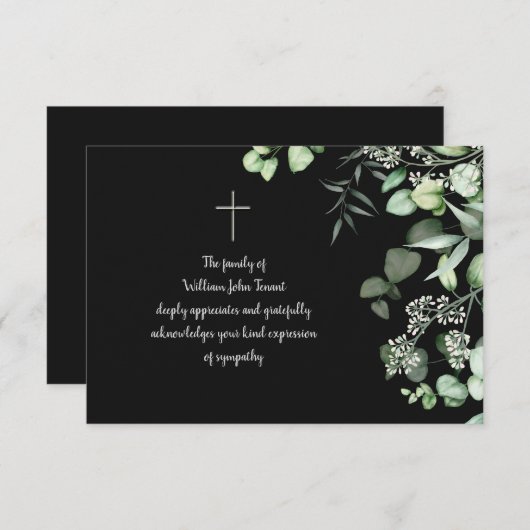 Eucalyptus Sympathie Hartelijk dank Bedankkaart (Voorkant / Achterkant)