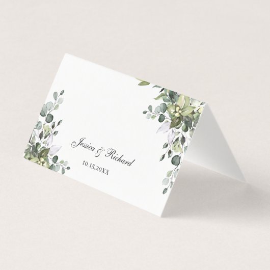 Eucalyptus Table Number en Name Place Cards Kaart (Achterkant)