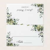 Eucalyptus Table Number en Name Place Cards Kaart (Buitenkant ongevouwen)