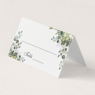 Eucalyptus Table Number en Name Place Cards Kaart