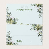 Eucalyptus Table Number en Name Place Cards Kaart (Buitenkant ongevouwen)