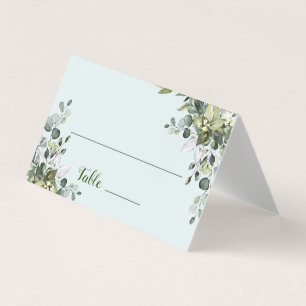 Eucalyptus Table Number en Name Place Cards Kaart