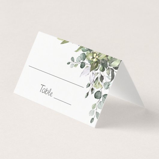 Eucalyptus Table Number en Name Place Cards Kaart (Voorkant)