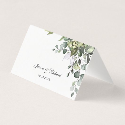Eucalyptus Table Number en Name Place Cards Kaart (Achterkant)