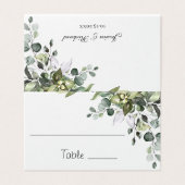 Eucalyptus Table Number en Name Place Cards Kaart (Buitenkant ongevouwen)