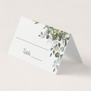 Eucalyptus Table Number en Name Place Cards Kaart