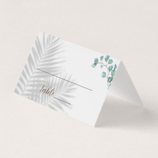 Eucalyptus Table Number en Name Place Cards Kaart (Voorkant)