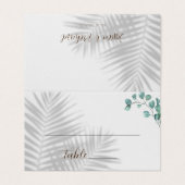 Eucalyptus Table Number en Name Place Cards Kaart (Buitenkant ongevouwen)