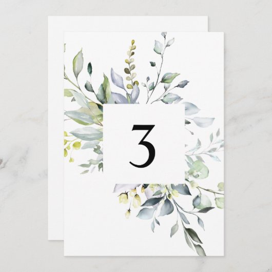 Eucalyptus Table Number Kaarten (Voorkant / Achterkant)