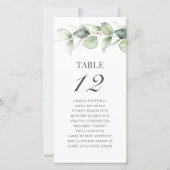 Eucalyptus Table Number Weddenschap-kaart (Voorkant)