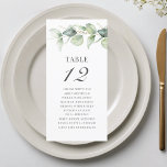 Eucalyptus Table Number Weddenschap-kaart<br><div class="desc">Plan uw trouwreceptie met precisie, van sparen de datum, tot dag van de trouwgebeurtenissen zoals de ontvangst en de zittingsregelingen met deze botanische eucalyptus verlaat de kaarten van het lijstaantal zitplaatsen. Eenvoudige stop in de namen van de gasten en de lijstaantallen. Op deze manier zal de trouwpartij aankomen in de...</div>