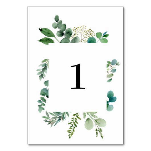 Eucalyptus Table Number Weddenschappen Kaart (Voorkant)