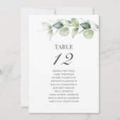 Eucalyptus Table Number Wedding Seating Chart (Voorkant)