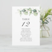 Eucalyptus Table Number Wedding Seating Chart (Staand voorkant)