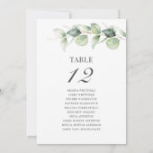 Eucalyptus Table Number Wedding Seating Chart (Achterkant)