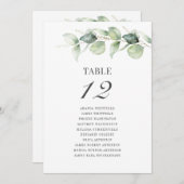 Eucalyptus Table Number Wedding Seating Chart (Voorkant / Achterkant)