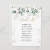 Eucalyptus Table Wedding Seating Chart Kaart (Voorkant / Achterkant)