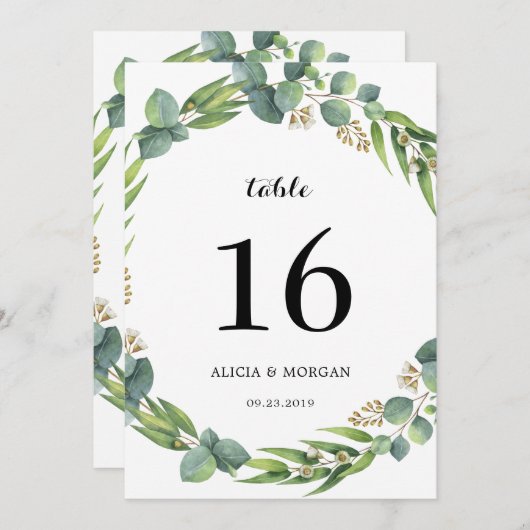 Eucalyptus tafelnummer (Voorkant / Achterkant)