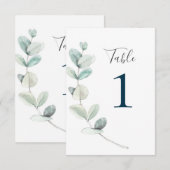 Eucalyptus Tafelnummers van de moderne Waterverf (Voorkant / Achterkant)