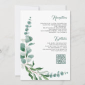 Eucalyptus Tak Alle-in-één QR-code Huwelijk Kaart (Achterkant)