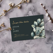 Eucalyptus tak  bladeren opslaan van de datum save the date