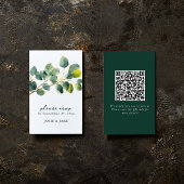 Eucalyptus tak bruiloft qr code rsvp behuizing informatiekaartje
