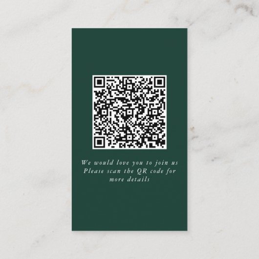 Eucalyptus tak bruiloft qr code rsvp behuizing informatiekaartje (Achterkant)