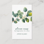 Eucalyptus tak bruiloft qr code rsvp behuizing informatiekaartje (Voorkant)