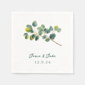 Eucalyptus tak bruiloft servet (Voorkant)