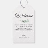 Eucalyptus tak bruiloft welkomsttas cadeaulabel (Voorkant)