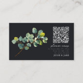 Eucalyptus tak, donkere bruiloft rsvp behuizing informatiekaartje (Voorkant)