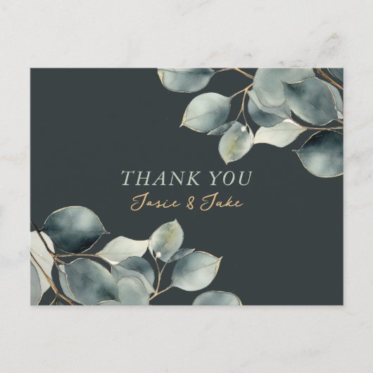 Eucalyptus tak en groen blad dank u kaart (Voorkant)