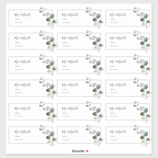 Eucalyptus Tak Gastenadreslabels Sticker (Vel)