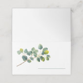 Eucalyptus tak groen blad bruiloft naam plaatskaartje (Buitenkant ongevouwen)