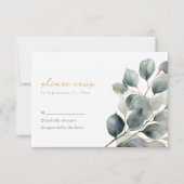 Eucalyptus tak groen blad bruiloft rsvp kaart (Voorkant)