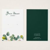 Eucalyptus tak groen blad oorbel display kaart (Voorkant /achterkant)