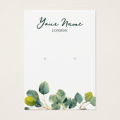 Eucalyptus tak groen blad oorbel display kaart (Voorkant)