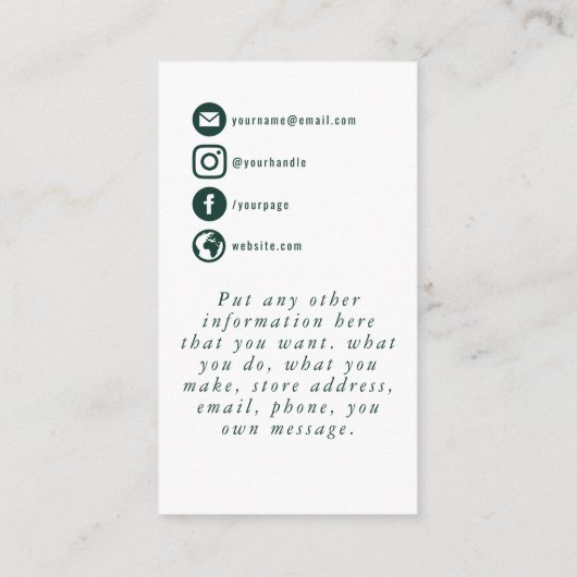 Eucalyptus tak groen dank u bijsluiter informatiekaartje (Achterkant)