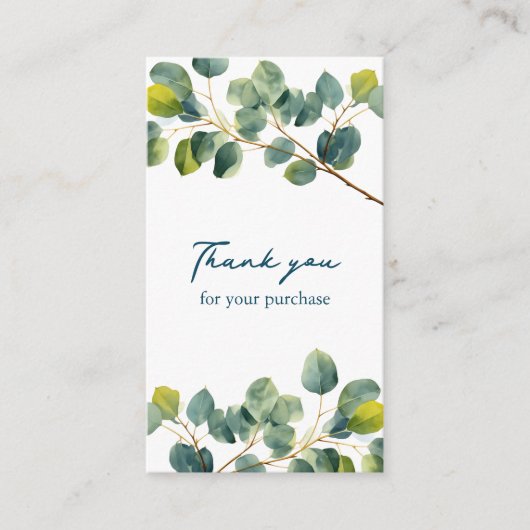 Eucalyptus tak groen dank u bijsluiter informatiekaartje (Voorkant)