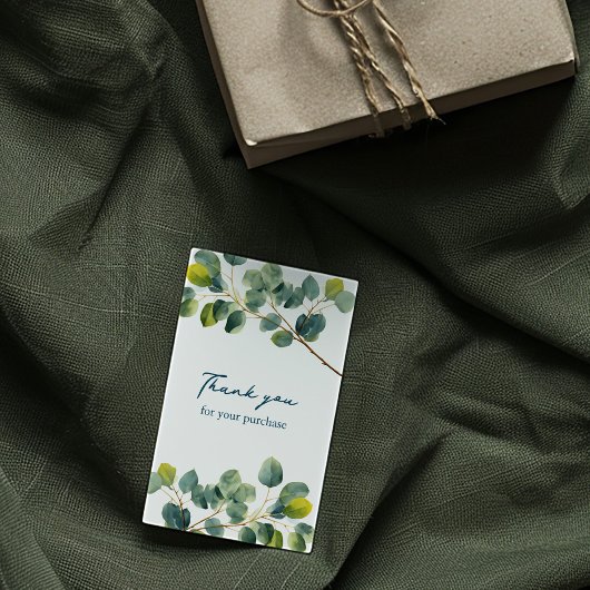 Eucalyptus tak groen dank u bijsluiter informatiekaartje