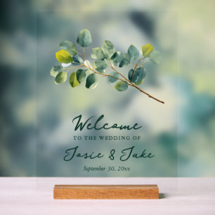 Eucalyptus tak groen welkomstbord acryl bord