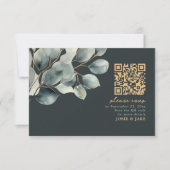 Eucalyptus tak, groene bruiloft QR Code rsvp (Voorkant)