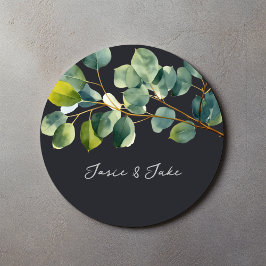 Eucalyptus tak groene namen bruiloft sticker