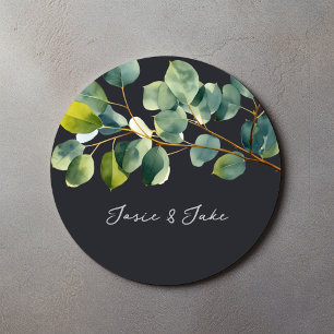 Eucalyptus tak groene namen bruiloft sticker