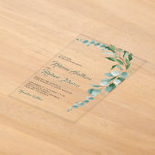 Eucalyptus Tak Huwelijk Acryl Uitnodigingen (Laagn)