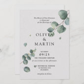 Eucalyptus Tak Huwelijk Kaart (Voorkant / Achterkant)