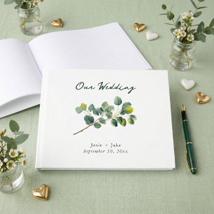 Eucalyptus tak huwelijksgastenboek groen gastenboek