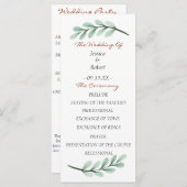 Eucalyptus tak huwelijksprogramma programmakaart (Voorkant / Achterkant)