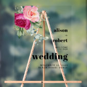 Eucalyptus tak met roze rozen bruiloft WELKOM Acryl Bord (Neutraal)